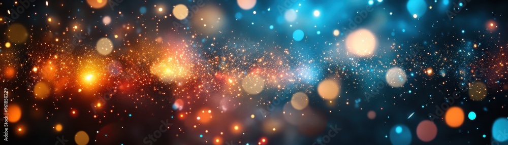 Poster a vibrant and colorful abstract background with bokeh lights, perfect for creative and festive desig