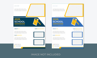 Kids back to school education admission flyer poster layout template, School Admission Flyer Design Template ,School Education Kindergarten Daycare Flyer,  Kids Children back to school education flyer