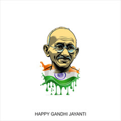 Gandhi Jayanti is an event celebrated in India to mark the birth anniversary of Mahatma Gandhi, vector design 