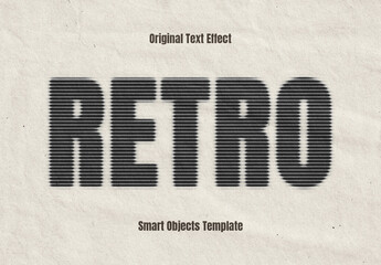 Halftone Lines Text Effect Mockup