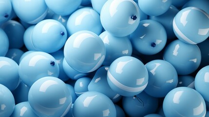 Blue Balloons Seamless Texture Pattern.