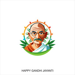 Gandhi Jayanti is an event celebrated in India to mark the birth anniversary of Mahatma Gandhi, vector design 