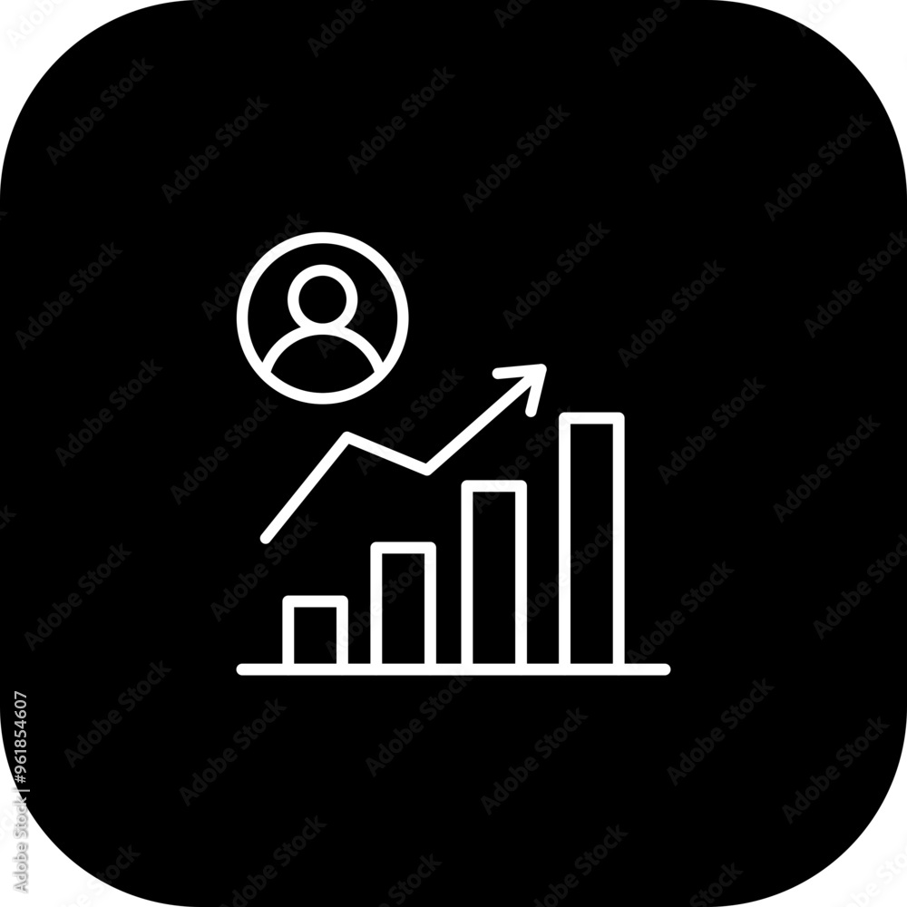 Sticker bar chart vector icon design