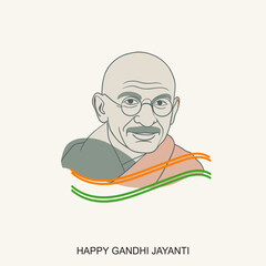 Gandhi Jayanti is an event celebrated in India to mark the birth anniversary of Mahatma Gandhi, vector design 