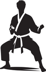 Karate silhouette vector illustration isolated on a white background