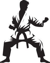 Karate silhouette vector illustration isolated on a white background