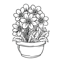 Hand Drawing style of flower vase vector. It is suitable for flowers or plants icon, sign or symbol.