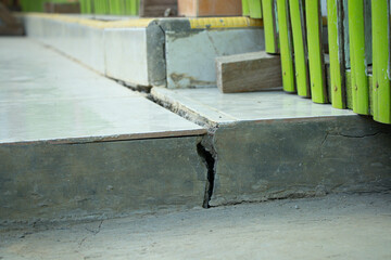 ceramic floors that break due to poor foundations and unstable soil. bad building materials....