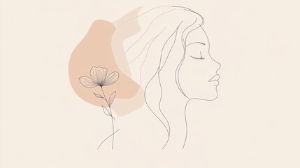 Minimalist abstract human figure with floral element representing reproductive rights and choices