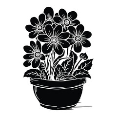Hand Drawing style of flower vase vector. It is suitable for flowers or plants icon, sign or symbol.