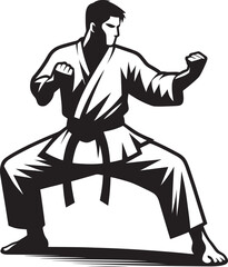 Karate silhouette vector illustration isolated on a white background