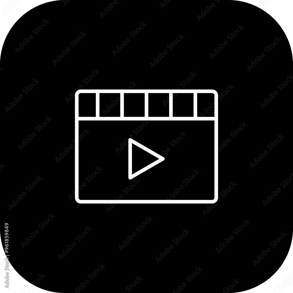 Sticker Clapperboard Vector Icon Design