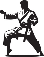 Karate silhouette vector illustration isolated on a white background