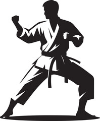 Karate silhouette vector illustration isolated on a white background