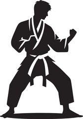 Karate silhouette vector illustration isolated on a white background