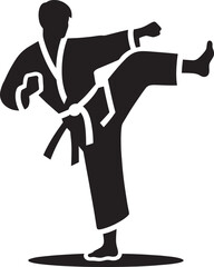Karate silhouette vector illustration isolated on a white background