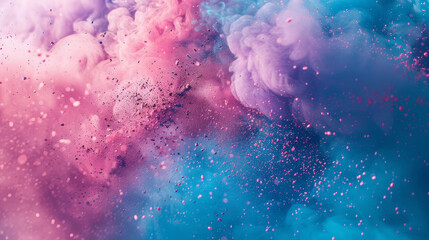 Fototapeta premium Scattered pink and blue cosmetic powder.