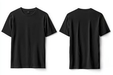Naklejka premium Black Tshirt Mockup Front and Back Isolated created with Generative AI