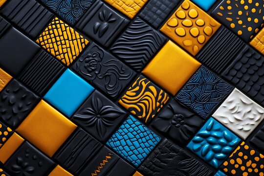 African pattern, geometric designs, bold shapes reflect the rich cultural heritage and artistic expression of the continent