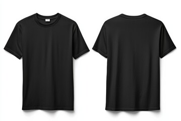 Fototapeta premium Black Tshirt Mockup Front and Back Isolated created with Generative AI