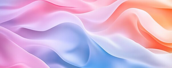 Obraz premium Subtle pastel curves forming soft waves, smooth fabric feel, abstract background