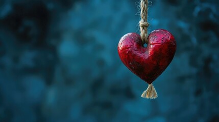 A heart hanging from strings, representing the delicate balance between love, vulnerability, and control, perfect for emotional storytelling