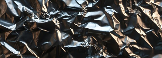 144. Rough, crumpled metallic foil with textured details