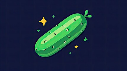 Fototapeta premium A cucumber icon with crisp lines, representing fresh vegetables and healthy snacks.