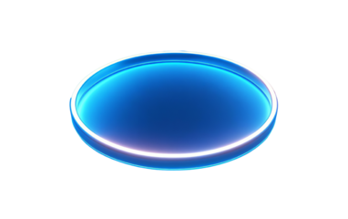 A glowing blue circular platform with a neon-like illumination, perfect for showcasing products or creating futuristic designs.