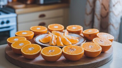 oranges on a plate