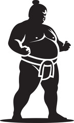 Sumo fight silhouette vector illustration isolated on a white background