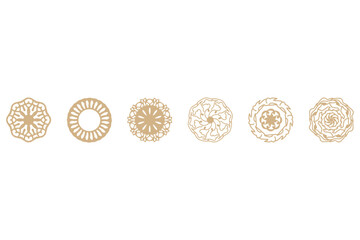 Ornament shape icon set. Decorative abstract design