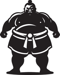 Sumo fight silhouette vector illustration isolated on a white background