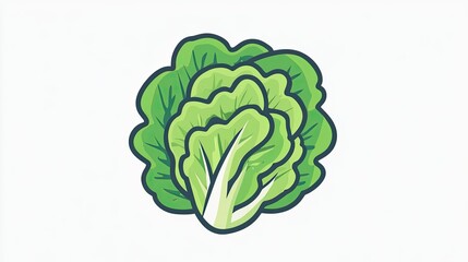 Fototapeta premium A lettuce icon with layered leaves, symbolizing fresh salads and healthy eating.
