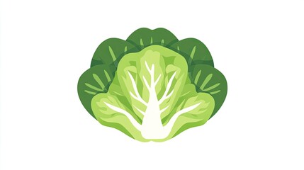 Fototapeta premium A lettuce icon with layered leaves, symbolizing fresh salads and healthy eating.