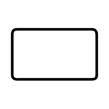 Rectangle outline icon in black and white, minimalistic design