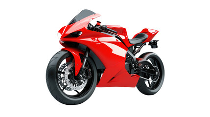 Obraz premium A sleek and powerful red motorcycle, exuding speed and adventure, stands ready to ignite the passion for the open road. 
