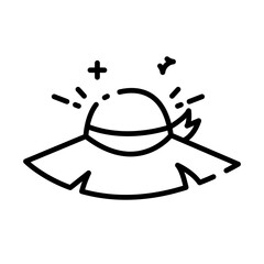 Straw Hat line icon vector illustration