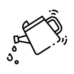 Cartoon Vector illustration cute watering can icon Isolated on White Background