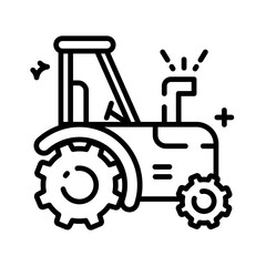 Tractor line icon vector illustration