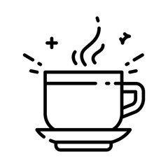Cup of coffee icon. Cup flat icon vector illustration