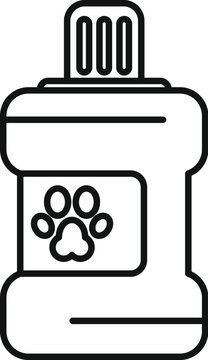 recommend clip art: Line drawing of a bottle of dog mouthwash for eliminating bad breath in dogs