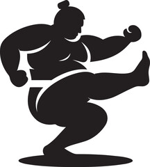 Fototapeta premium Sumo fight silhouette vector illustration isolated on a white background