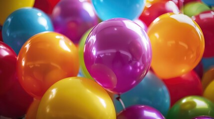 Joyful birthday balloons in an array of colors
