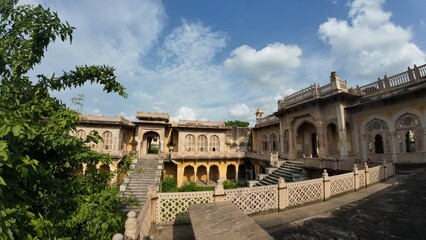  Maharaniyon Ki Chhatriyan, the archaeological site features traditional funeral monuments honoring...