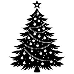 Christmas trees silhouette vector illustration on white background