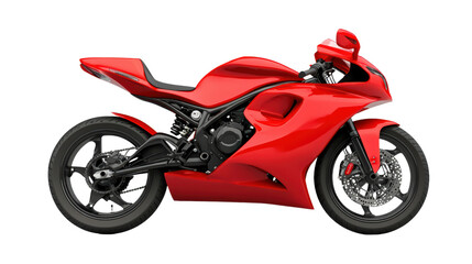Obraz premium A sleek and powerful red motorcycle, gleaming under the sunlight, embodies speed, adventure, and freedom. 