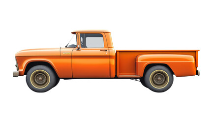A classic orange pickup truck, a symbol of American automotive history, stands as a testament to timeless design and utility. 
