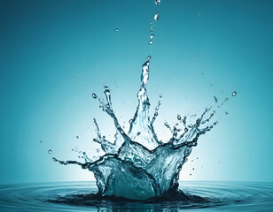 water splash on blue background