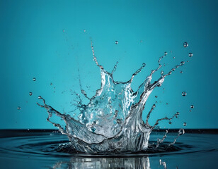 water splash on blue background